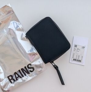 Rains Black Ink Liquid Velvet Wallet Mini NWT